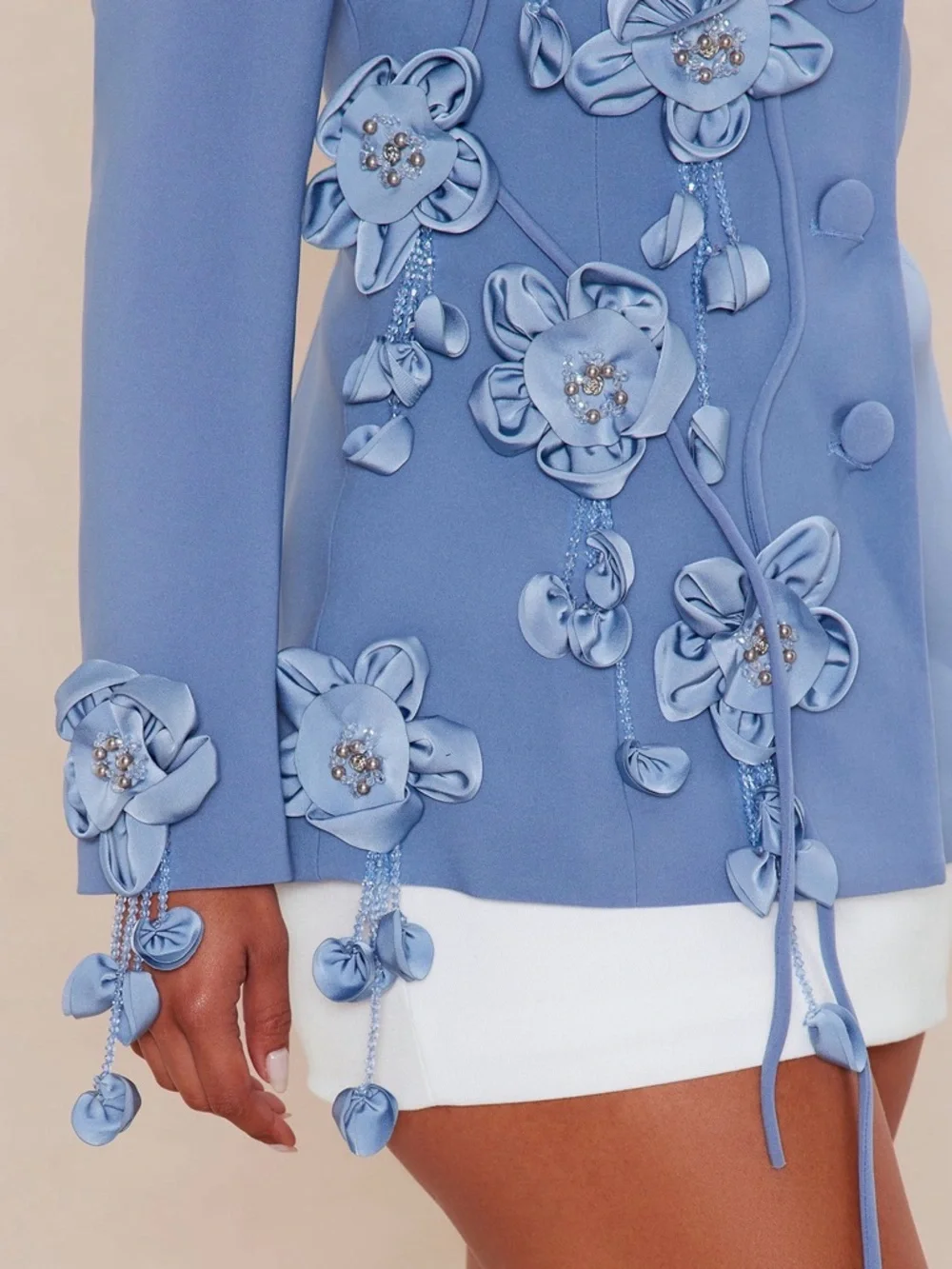 Dripping In Petals Blazer - Slate Blue (Fashionnova) - Picture 5 of 5